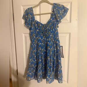 Floral Blue Mini Dress